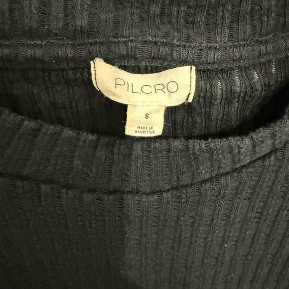 Anthropologie Pilcro Black Ribbed Knit Top - Picture 2 of 3